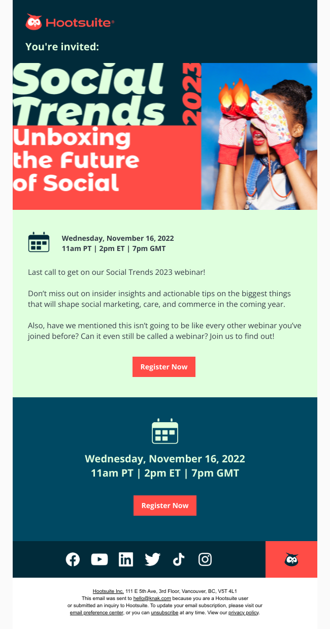 Hootsuite - Webinar Invite