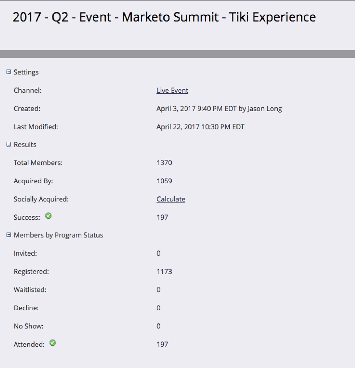 Tiki Experience Marketo