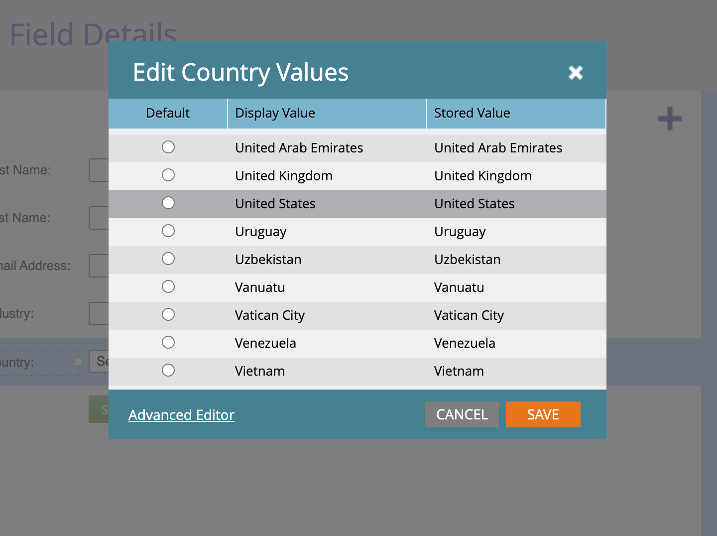 Marketo Forms Picklist
