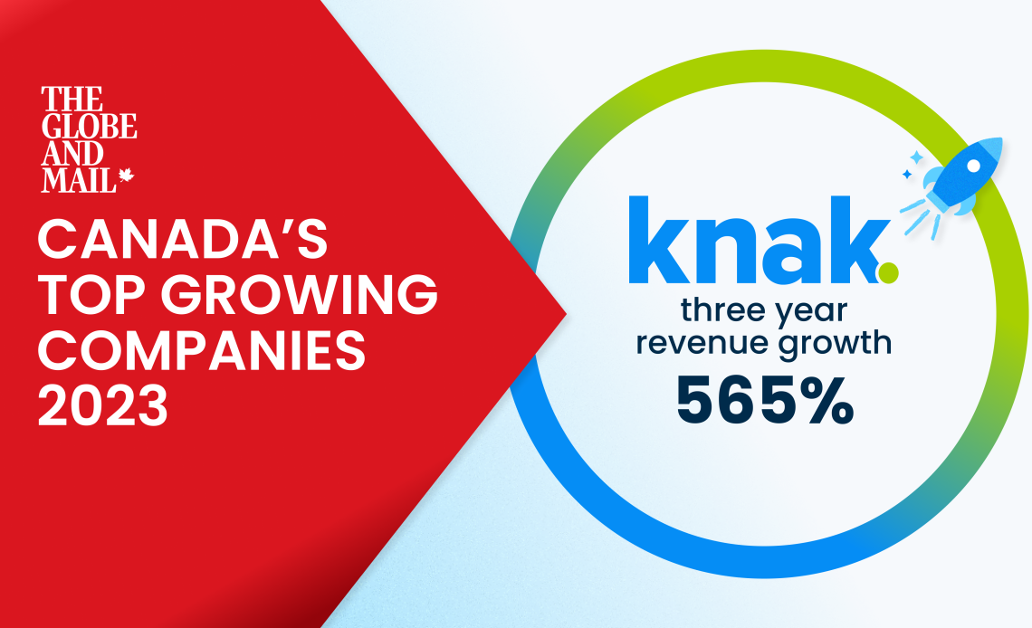 The Globe and Mail, Canada's Top Growing Companies 2023, Knak 3 year revenue growth 565%