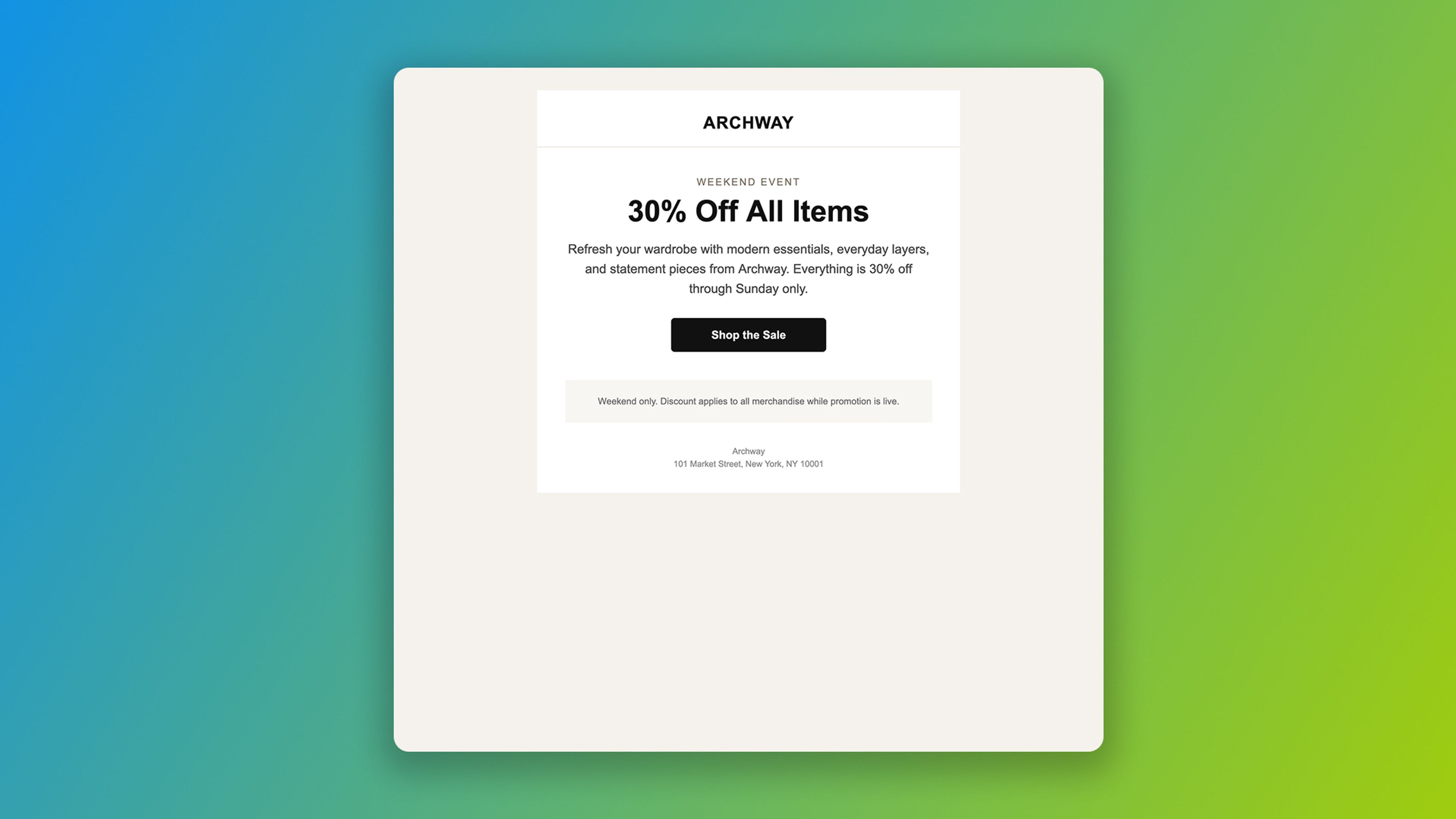 ChatGPT footer showing physical address but no unsubscribe link