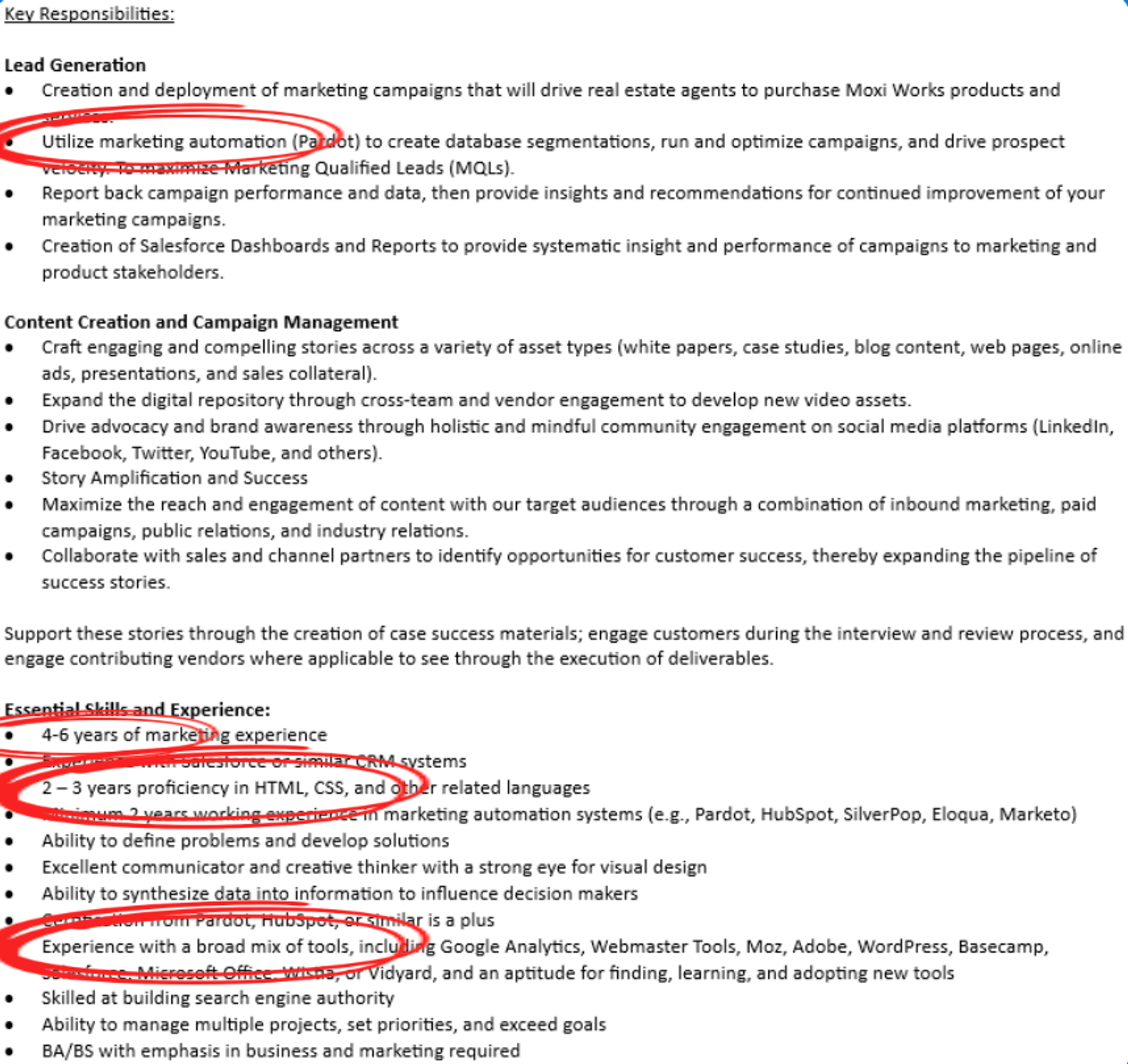 Amazon Job Description of the Past