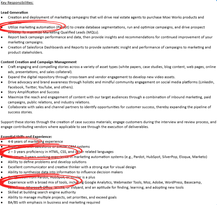 Amazon Job Description of the Past