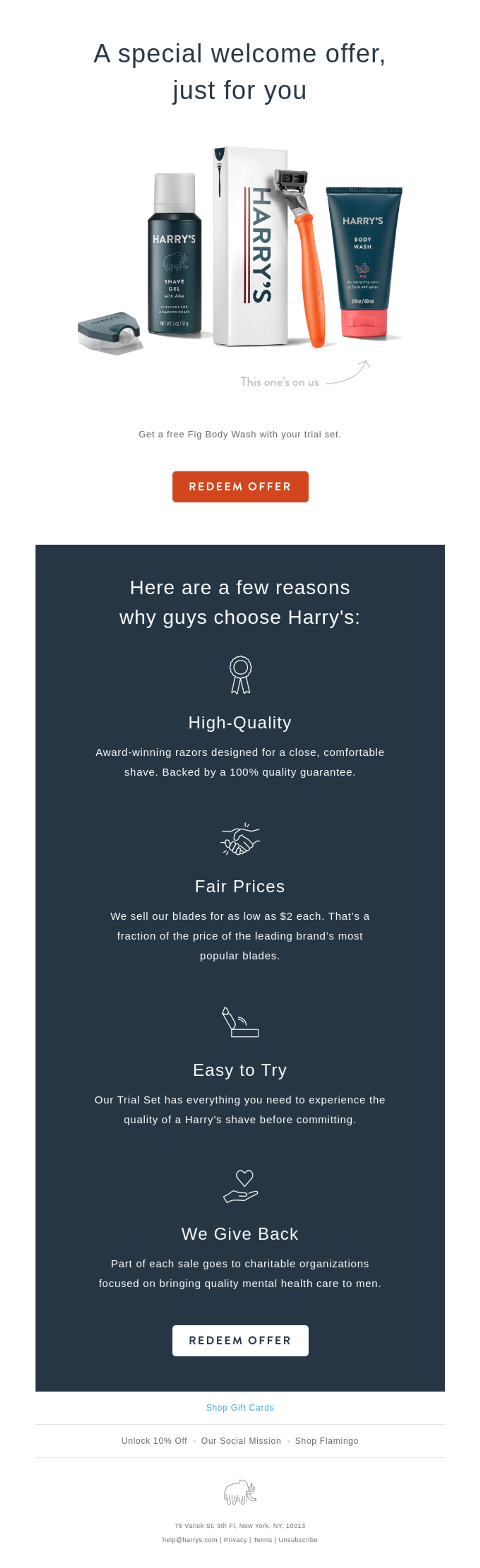 Harry's Email Example