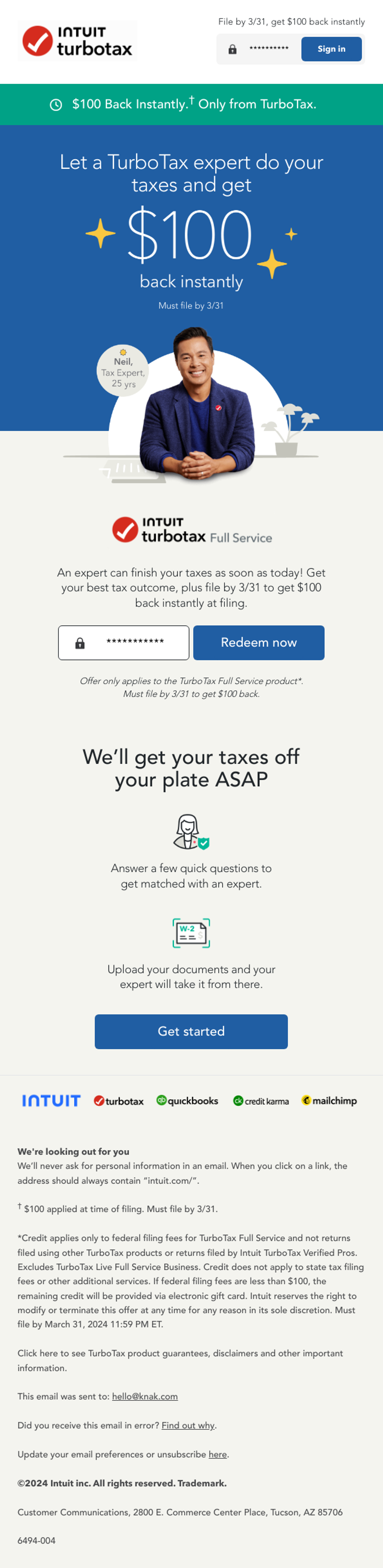 Customer Appreciation Email Example - TurboTax