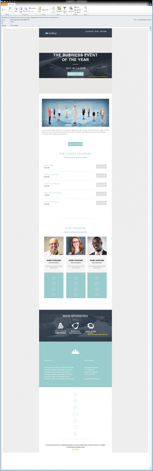 Outlook version of a Marketo template