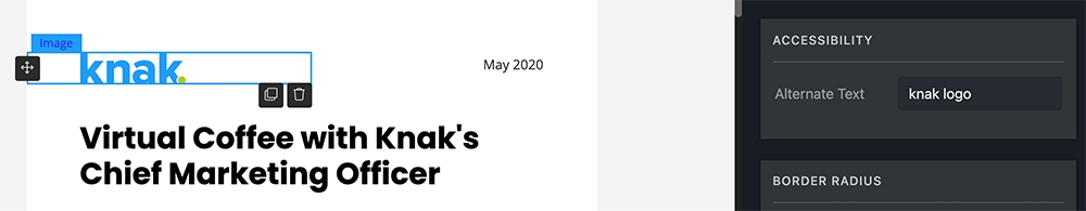 knak alternative text