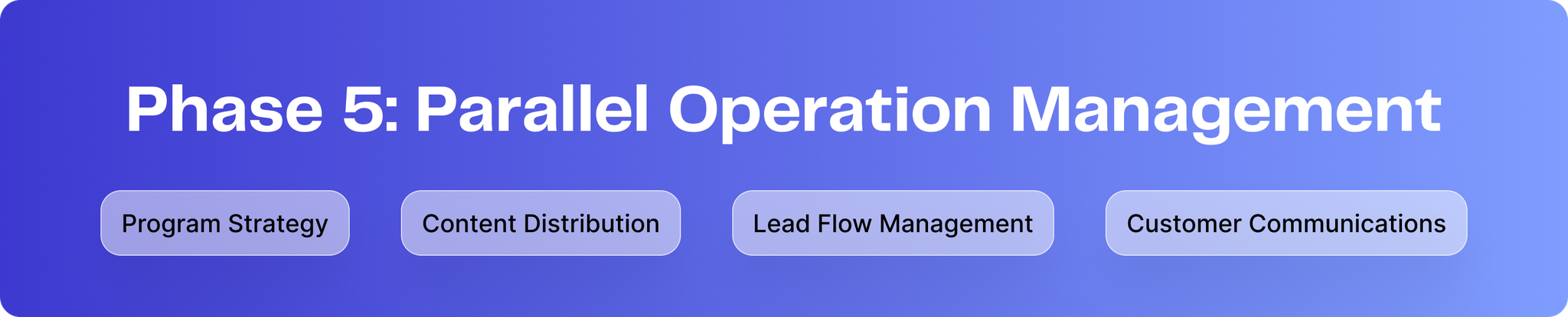 Phase Five: Parallel Operation Management
