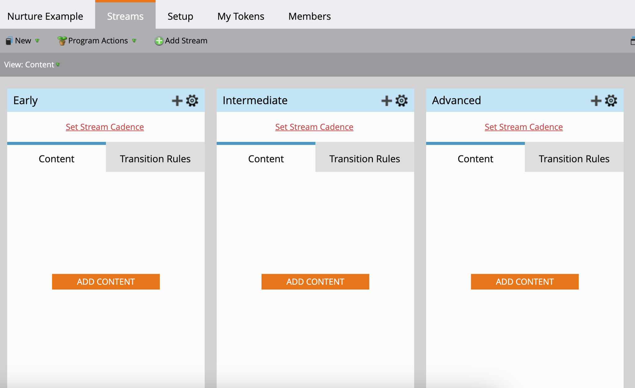 basic set up for engagement program control panel