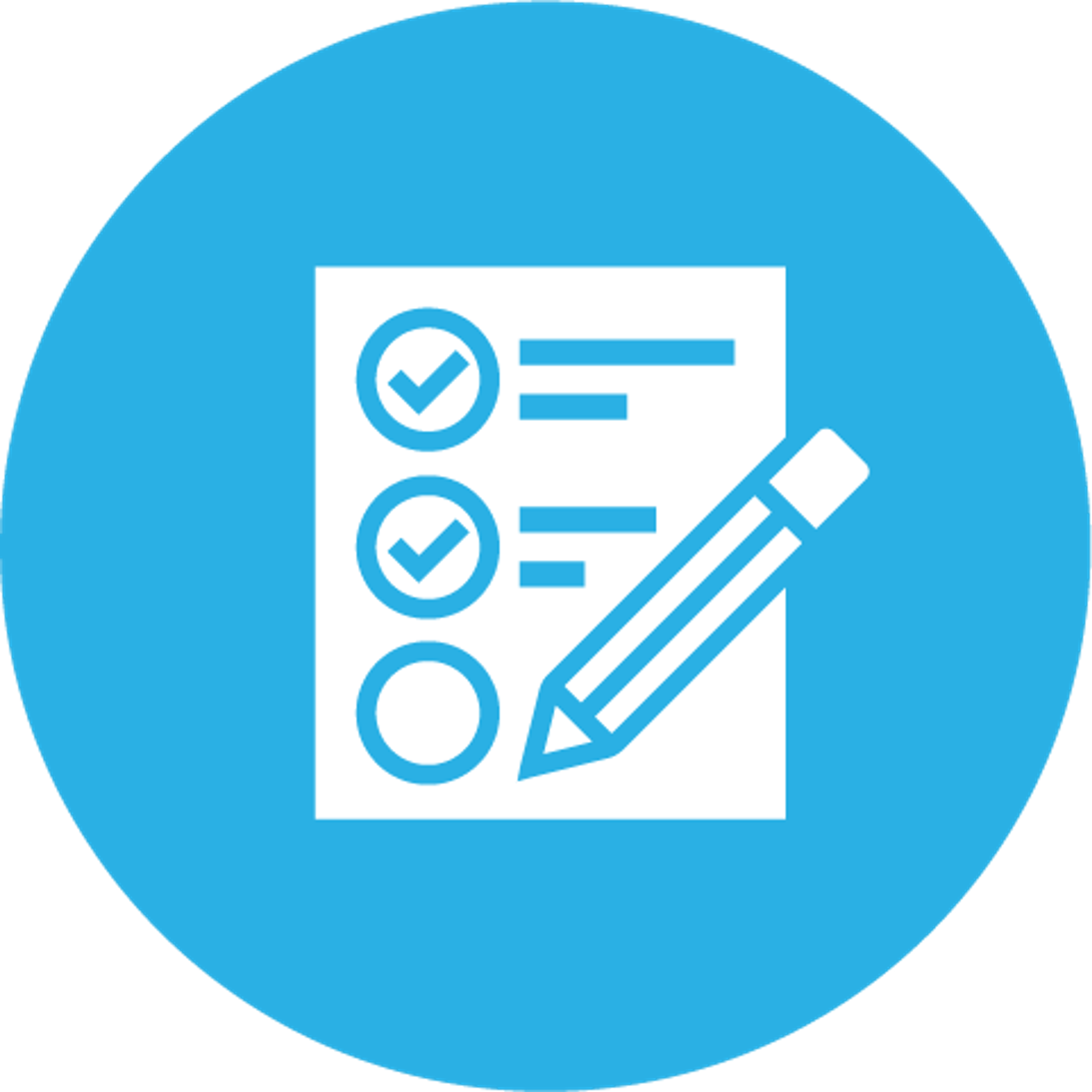 Checklist with pencil