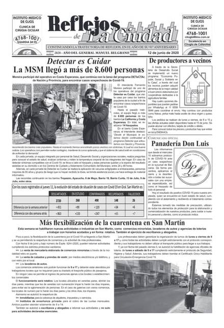 Portada de la edición del 12 de junio 2020