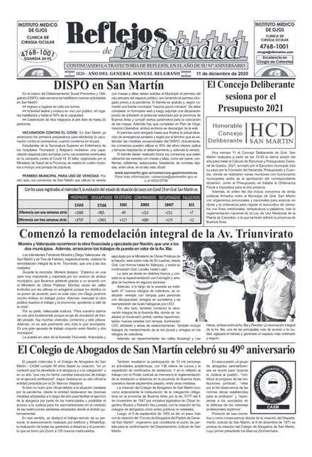 Portada de la edición del 11 de diciembre 2020