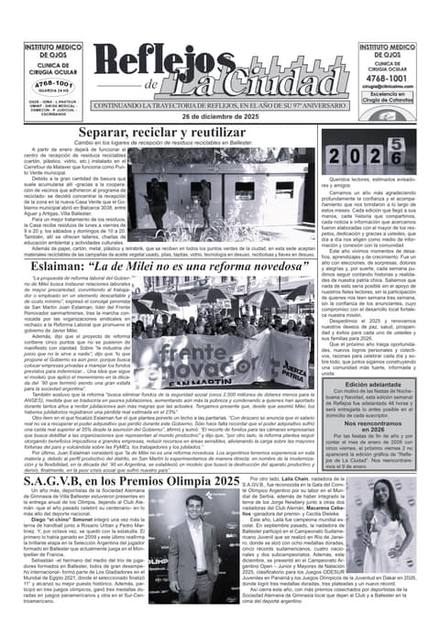 Portada de la edición del 26 de diciembre 2025