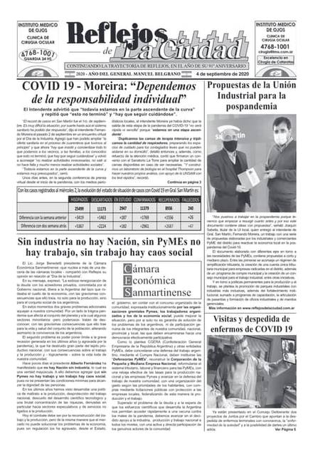 Portada de la edición del 4 de septiembre 2020