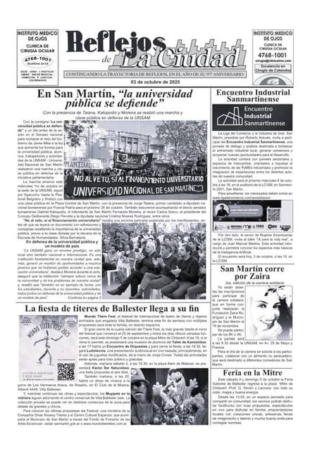 Portada de la edición del 3 de octubre 2025