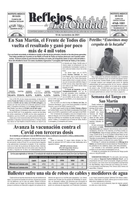 Portada de la edición del 19 de noviembre 2021