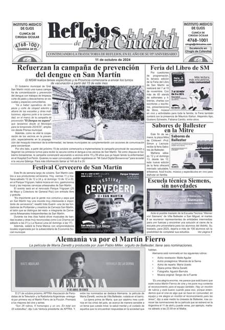 Portada de la edición del 11 de octubre 2024