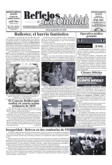 Portada de la edición del 26 de septiembre 2025