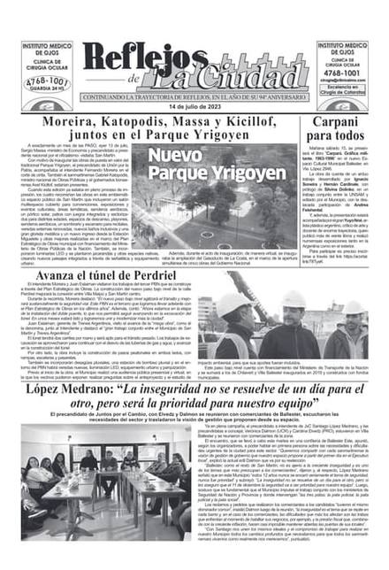 Portada de la edición del 14 de julio 2023