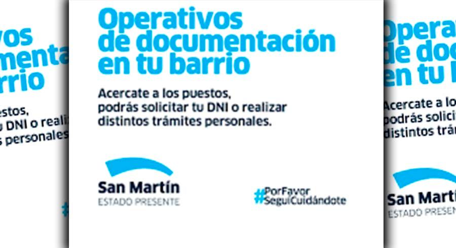 Operativo de documentación gratuito en San Martín