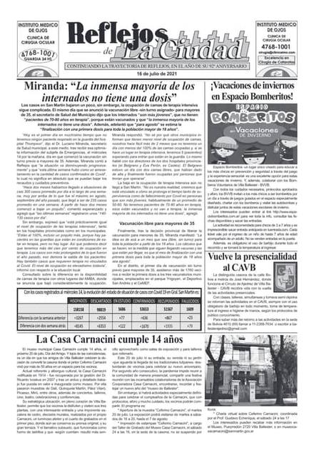 Portada de la edición del 16 de julio 2021