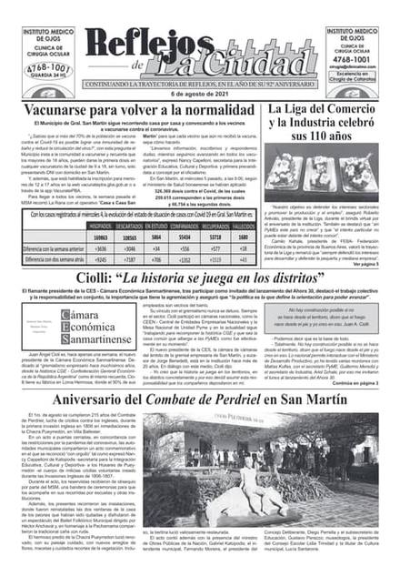 Portada de la edición del 6 de agosto 2021