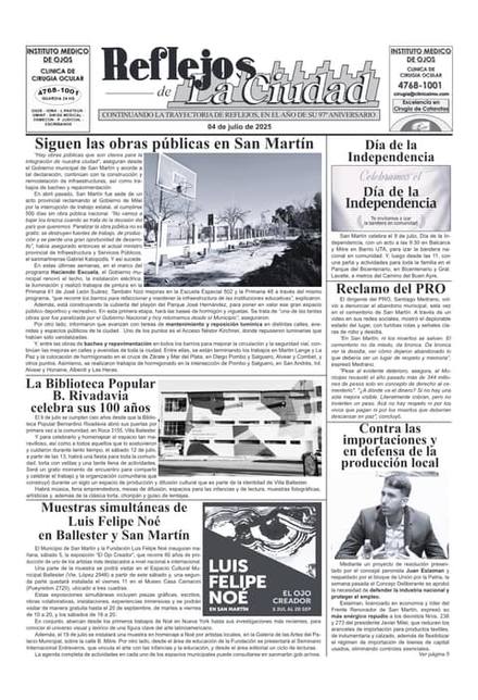 Portada de la edición del 4 de julio 2025
