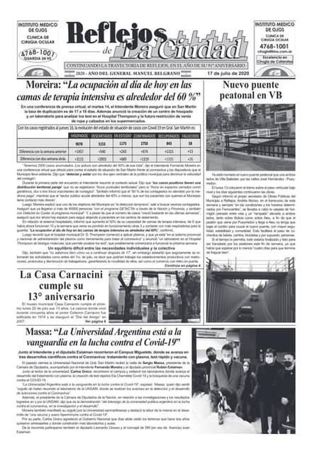 Portada de la edición del 17 de julio 2020