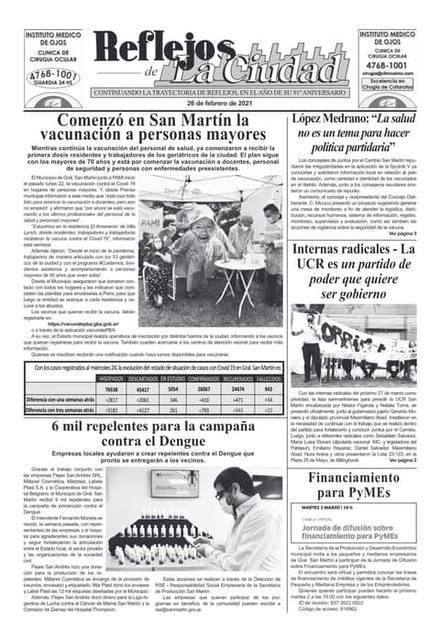 Portada de la edición del 26 de febrero 2021