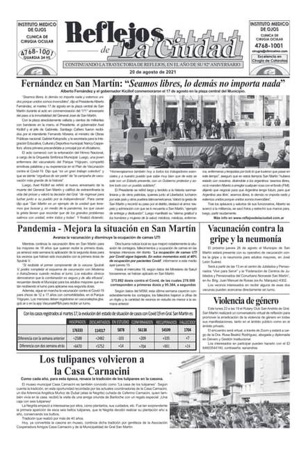 Portada de la edición del 20 de agosto 2021