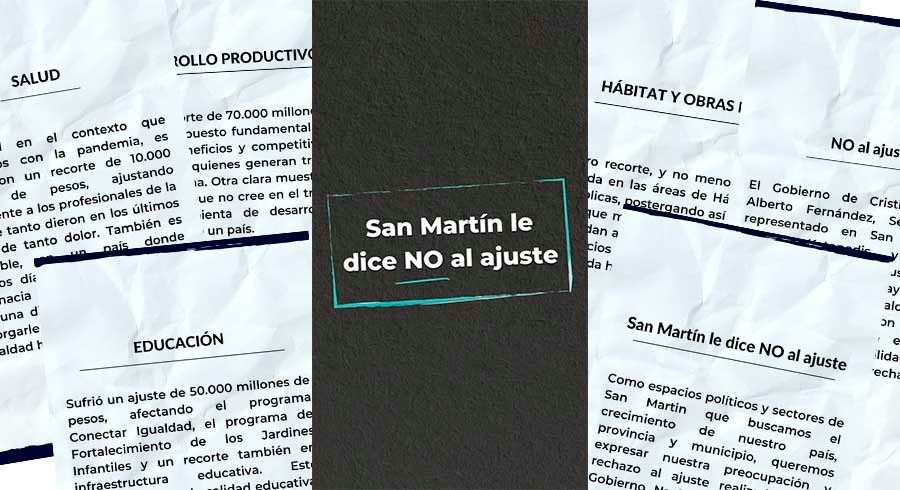 Políticos de San Martín rechazan el ajuste