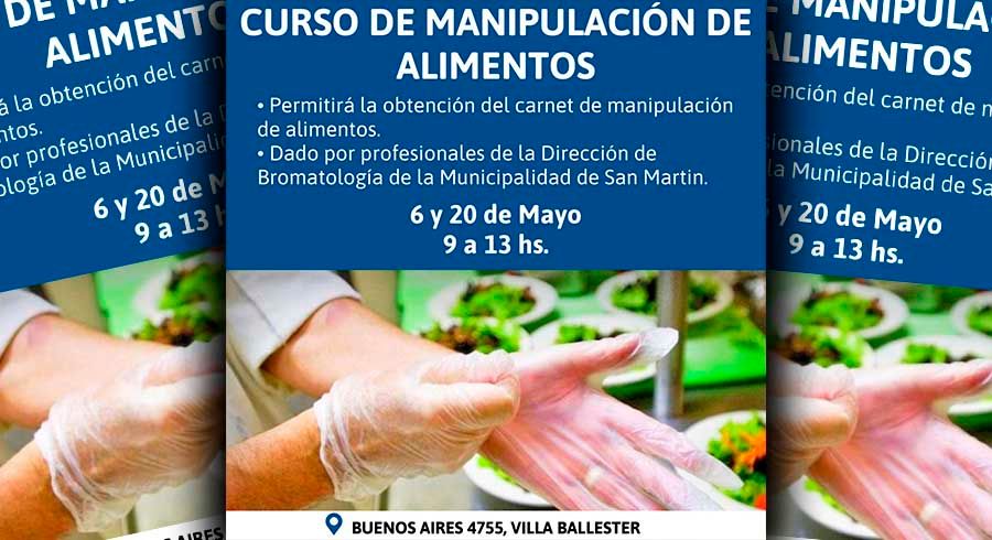 Curso de manipulación de alimentos en Villa Ballester