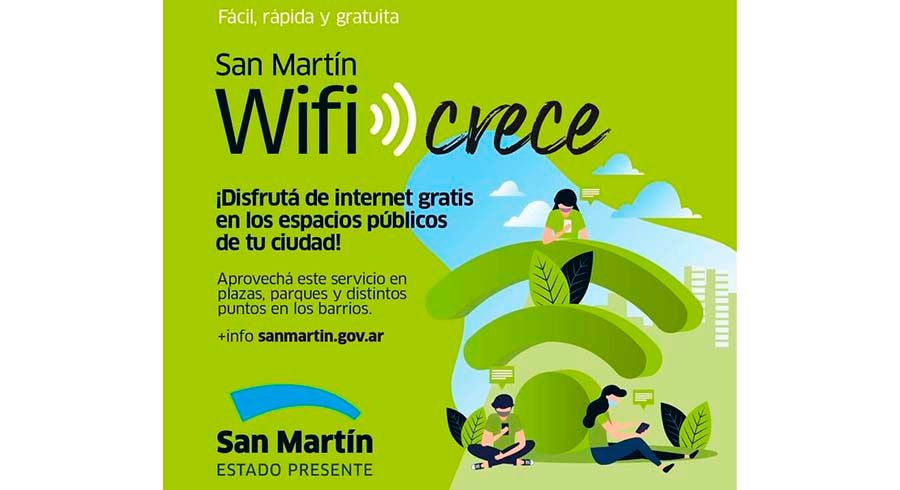 Wi-Fi gratis en espacios públicos de San Martín
