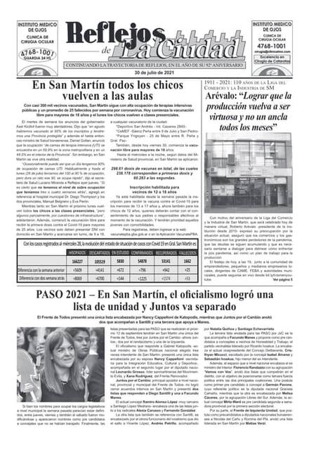 Portada de la edición del 30 de julio 2021