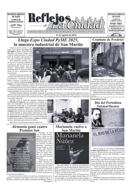 Portada de la edición del 1 de agosto 2025