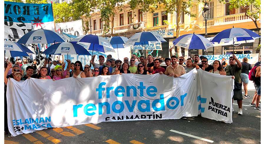 El Frente Renovador de San Martín, en la marcha contra la reforma laboral