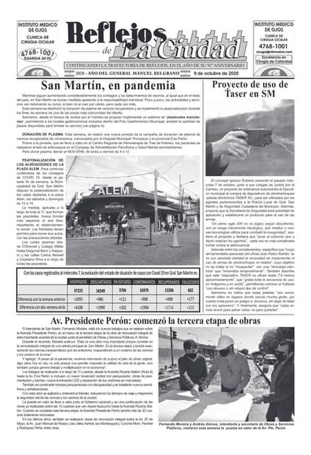 Portada de la edición del 9 de octubre 2020