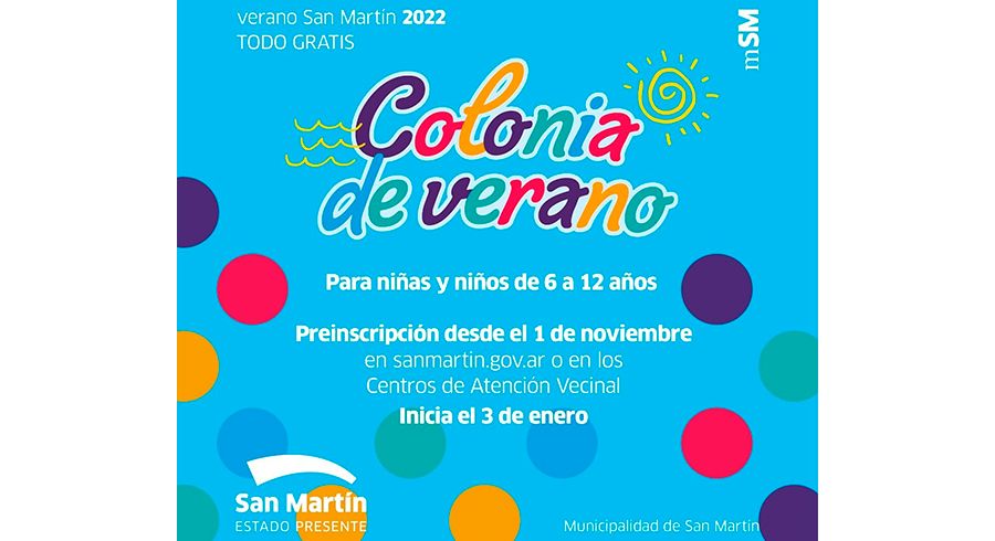 Colonia de Verano – Preinscripción 2022