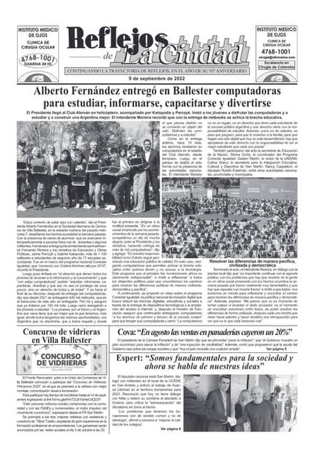 Portada de la edición del 9 de septiembre 2022