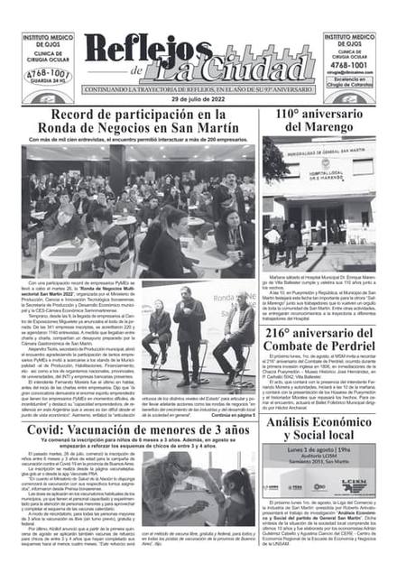 Portada de la edición del 29 de julio 2022