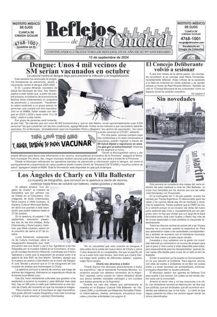Portada de la edición del 13 de septiembre 2024