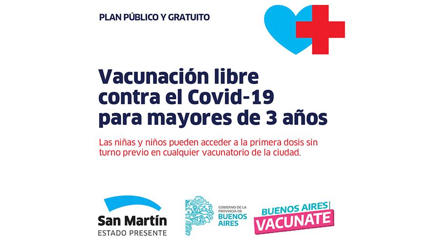 Vacunación libre para mayores de 3 años