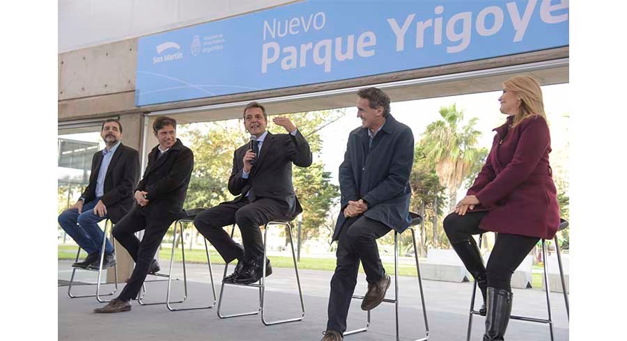 Moreira, Katopodis, Massa y Kicillof inauguraron el nuevo Parque Yrigoyen