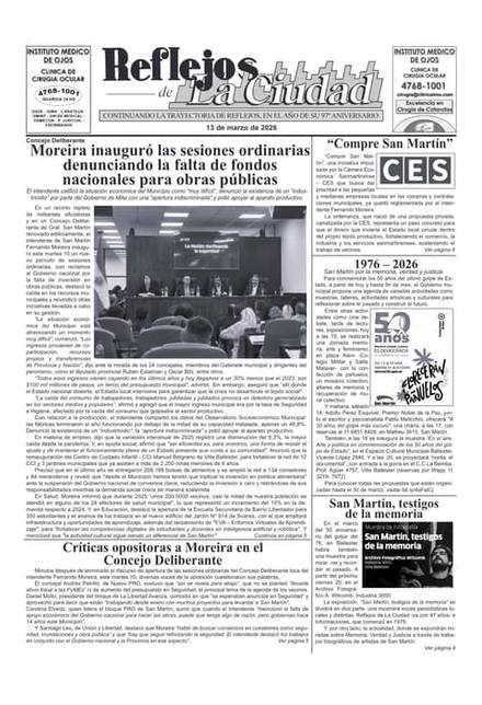 Portada de la edición del 13 de marzo 2026