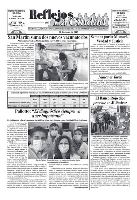 Portada de la edición del 19 de marzo 2021