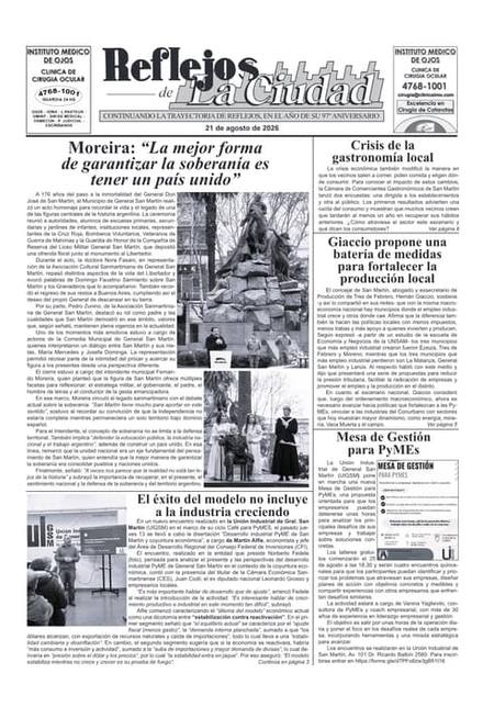 Portada de la edición del 21 de agosto de 2026