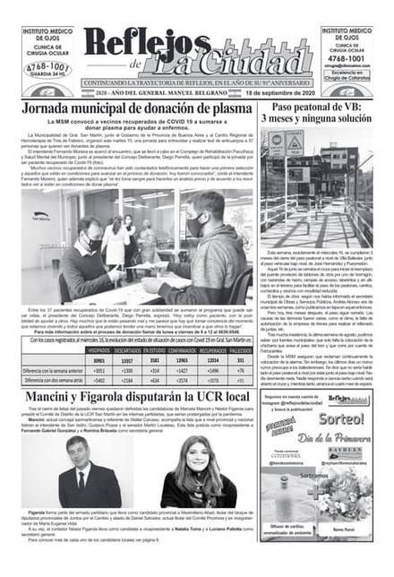 Portada de la edición del 18 de septiembre 2020