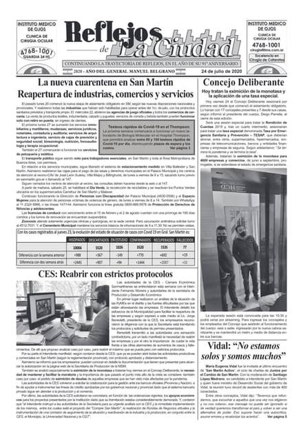 Portada de la edición del 24 de julio 2020