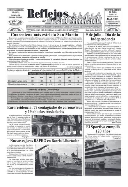 Portada de la edición del 3 de julio 2020