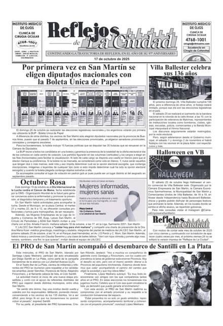 Portada de la edición del 17 de octubre 2025